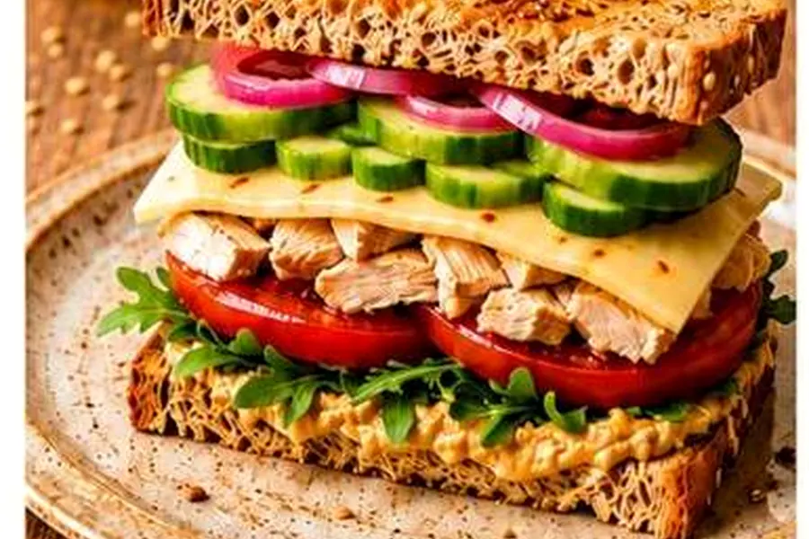 High-Protein Veggie Chicken Sandwich